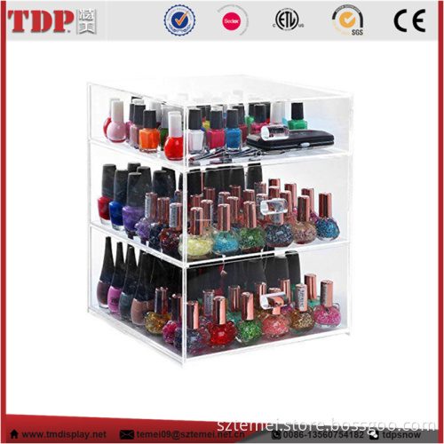 modern storage box clear wholesale acrylic makeup organizer with 3 drawers